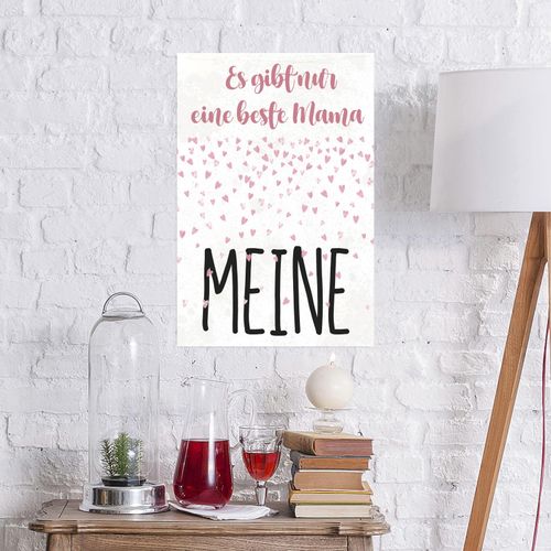 4067437337785 - Metallbild QUEENCE Meine Mama Bilder Gr B H 30 cm x 45 cm Metallbild Schriftzüge Hochformat 1 St pink Metallbilder Stahlschilder