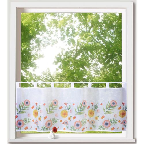 4005385833379 - Scheibengardine WECKBRODT Akina bunt (multi) B120cm H45cm Voile Polyester Gardinen Bistro Voile bedruckt floral HxB 45x120cm Gardine Store