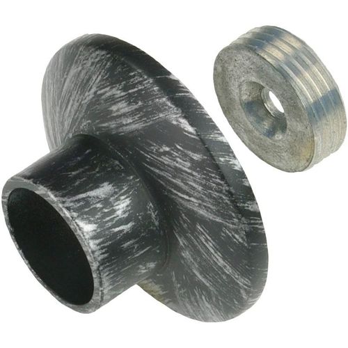 4016318009013 - Gardinenstangenhalter Wandlager Wandhalter für Gardinenrohre 16 mm Esperanca Gr 1 silber (silberfarben schwarz) L18cm Gardinenstangenhalterungen Wandhalterung Wandlager