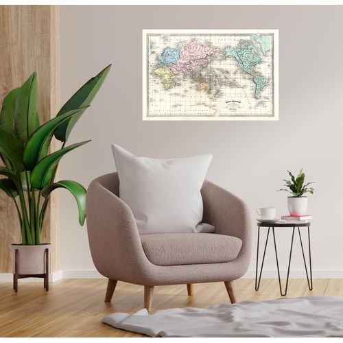 4067437104301 - Wandsticker QUEENCE The Earth beige B90cm H60cm T01cm Folie Wandtattoos Selbstklebend kinderleichte Anbringung