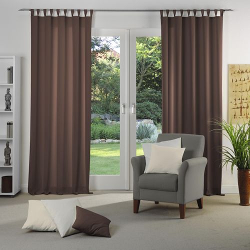 4004567408633 - Vorhang WIRTH Dim out braun Gardinen 405cm Schlaufen 142cm Polyester nach Maß B142cm H405cm