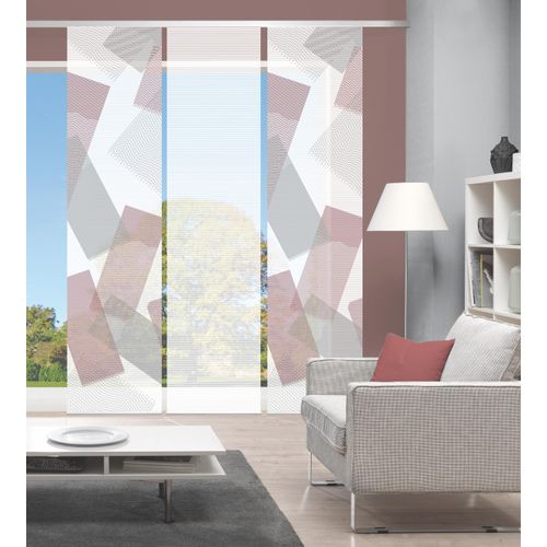 4056751515955 - Schiebegardine VISION NAYAH Gr 1 rot (bordeaux) B60cm H260cm Polyester Gardinen SETSCHIEBEVORHANGBAMBUSDIGITALDRUCK