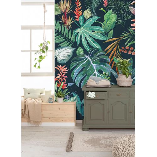 4055065200601 - Fototapete KOMAR Digitaldruck Vlies - Colourful Leaves - Größe 200 x 250 cm bunt Rollen Vlies Tapeten Wohnzimmer Schlafzimmer