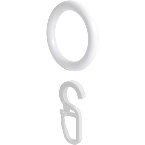 4016318002519 - Gardinenring Liedeco Gardinenstangen (Packung 10-St mit Faltenlegehaken) für Gardinenstangen Ø 28 mm weiß