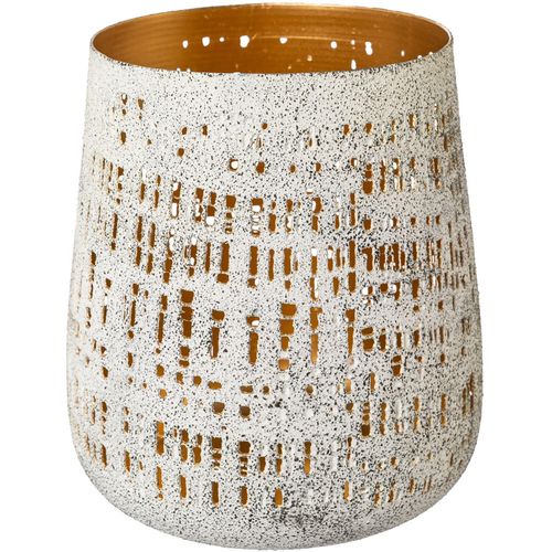 4064118108733 - Windlicht CREATIV DECO Weihnachtsdeko Kerzenhalter Gr H 1200 cm beige (creme) Windlichter Laternen im Inneren goldfarben