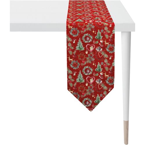 4003440255456 - Tischband APELT 9528 WINTERWELT Weihnachtsdeko Weihnachten bunt (rot grün bunt) B32cm L175cm Baumwolle Polyester Tischdecken Digitaldruck