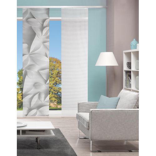 4056751513906 - Schiebegardine VISION FLYNN Gr 1 grau B60cm H260cm Polyester Gardinen SCHIEBEVORHANG BAMBUS DIGITALDRUCK
