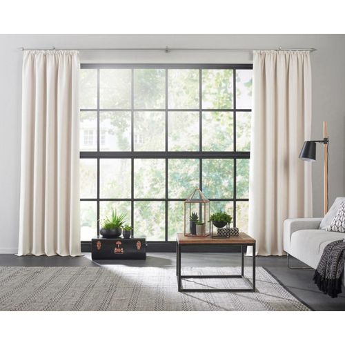 4004567405649 - Vorhang WIRTH Dim out Gardinen Gr 385 cm Kräuselband 142 cm beige Kräuselband nach Maß