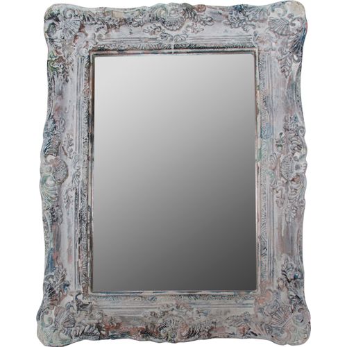 4250965951879 - Wandspiegel MYFLAIR MÖBEL & ACCESSOIRES Monja Spiegel Gr B H T 42 cm x 54 cm x 54 cm Antikoptik grau Wandspiegel Spiegel rechteckig verzierter Rahmen aus Holz Shabby Optik