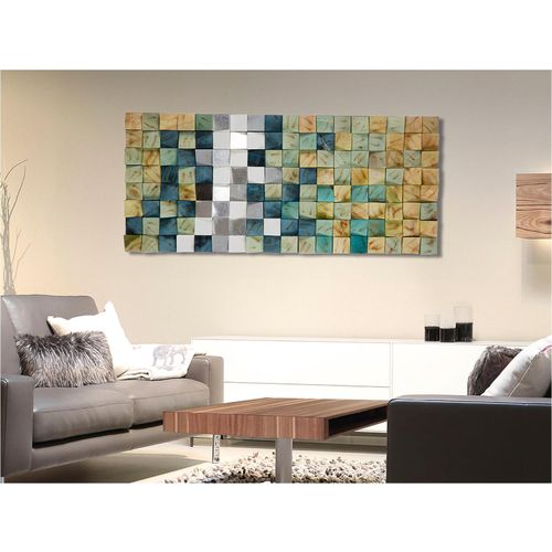 4063387384060 - Holzbild CASABLANCA BY GILDE Yesil rechteckig silber (farbe bild(er) grün silberfarben weiß) B1235cm H55cm T75cm Holzwerkstoff Bilder