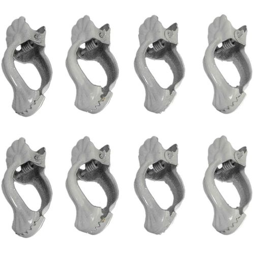 4016318005619 - Dekoklammer LIEDECO weiß L36cm Ø21cm Metall Gardinenbefestigungen für Gardinenstangen Ø 12 mm