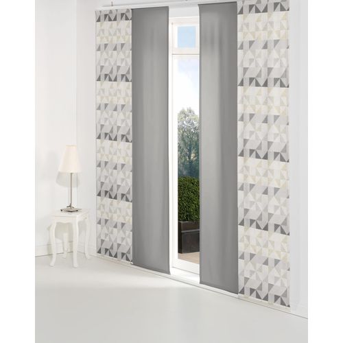 4004567214081 - Schiebegardine WIRTH Berlare Gr 1 grau (hellgrau) B60cm H145cm Jacquard Baumwolle Polyester Gardinen Inkl Montagezubehör