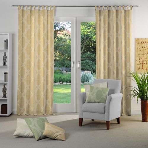 4004567121594 - Vorhang WIRTH Lahstedt Gr 1 beige (sand) B135cm H145cm Jacquard Polyacryl Polyester Gardinen