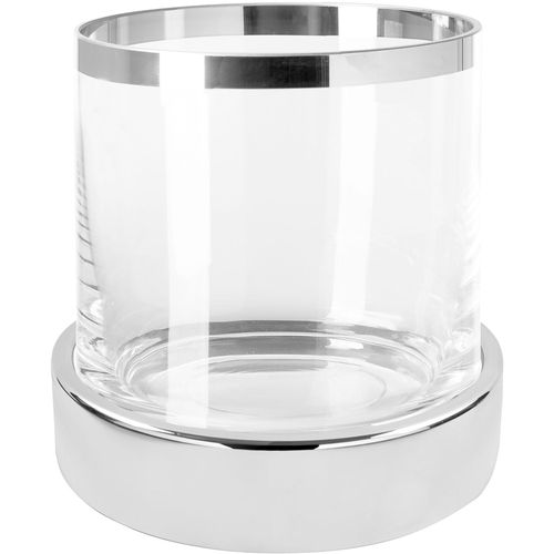 4042911463334 - Windlicht FINK EMPIRE silber (silberfarben) H16cm Ø175cm Eisen Glas Kerzenhalter Kerzenhalter Dekoglas mit Platinumauflage