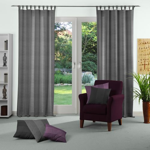 4004567511777 - Vorhang WIRTH Niederau Gr 1 grau Gardinen 145cm Schlaufen 132cm Polyacryl Polyester B132cm H145cm