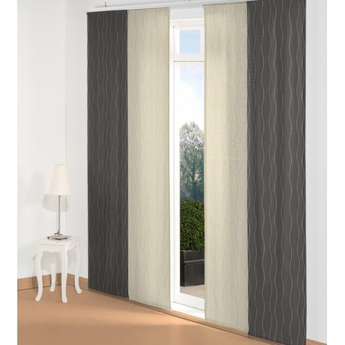 4004567171605 - Schiebegardine WIRTH Sepino Gardinen Gr 145 cm Paneelwagen 60 cm grau Schiebegardinen blickdicht Gardine