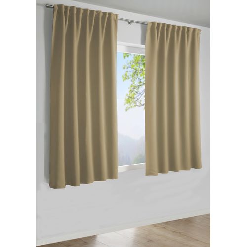 4040976251828 - Gardine SEHLBACH Schal Dimout Uni Gr 1 beige B140cm H175cm Polyester Gardinen mit Gardinenband und verdeckten Schlaufen 4040976251828 - Gardine SEHLBACH Schal Dimout Uni Gr 1 beige B140cm H175cm Polyester Gardinen mit Gardinenband und verdeckten Schlaufen