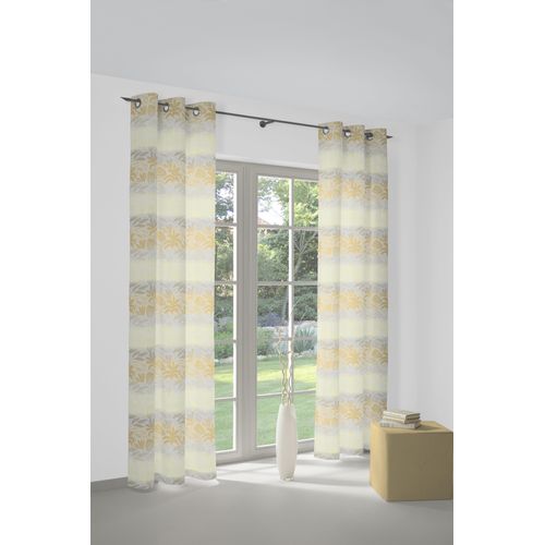 4004567534202 - Vorhang WIRTH Kairo Gr 1 gelb Gardinen 145cm Ösen 132cm Baumwolle Polyester B132cm H145cm
