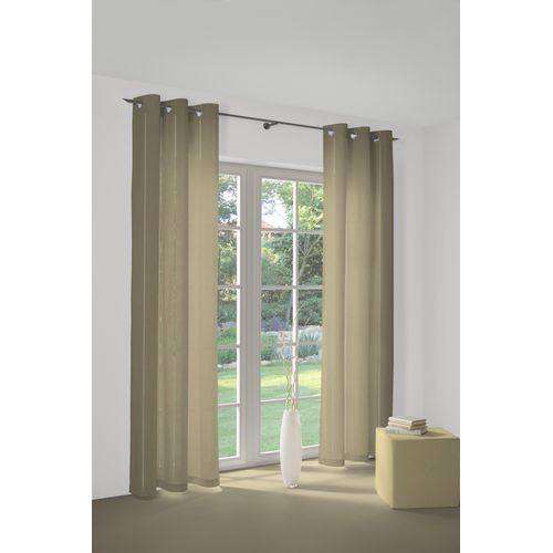 4004567152840 - Vorhang WIRTH Felsted Gr 1 grau (taupe) Gardinen 150cm Ösen 132cm Polyester B132cm H150cm