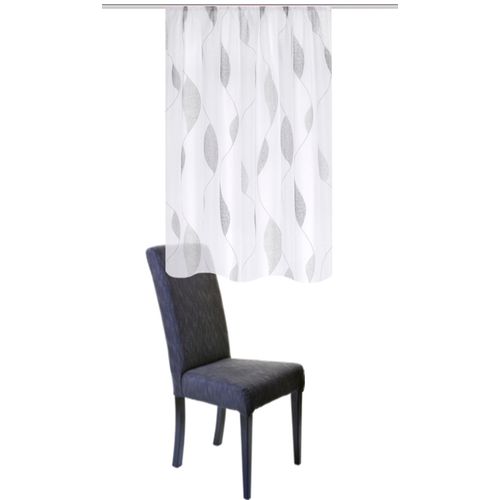 4056751474733 - Vorhang HOME WOHNIDEEN PAOLO Gr 1 grau (stein) B140cm H145cm Voile Polyester Gardinen Kräuselbandschal PAOLO bedruckt