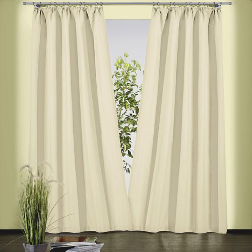 4005385822403 - Vorhang WECKBRODT Sento Gardinen Gr 180 cm Kräuselband 135 cm beige (natur) Kräuselband Gardine Gardine blickdicht Baumwolle matte Struktur unifarben
