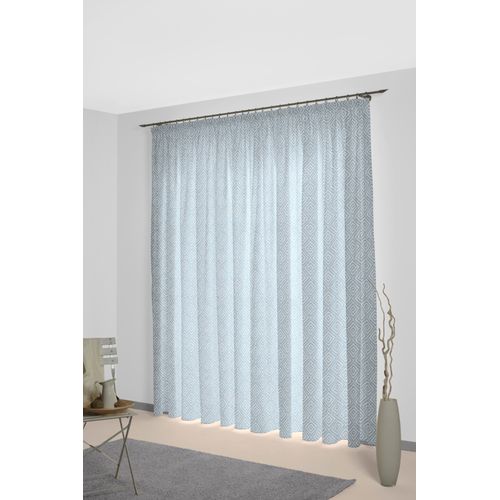 4004567525743 - Vorhang WIRTH Telfort Gr 1 blau B132cm H145cm Jacquard Baumwolle Polyester Gardinen 4004567525743 - Vorhang WIRTH Telfort Gr 1 blau B132cm H145cm Jacquard Baumwolle Polyester Gardinen