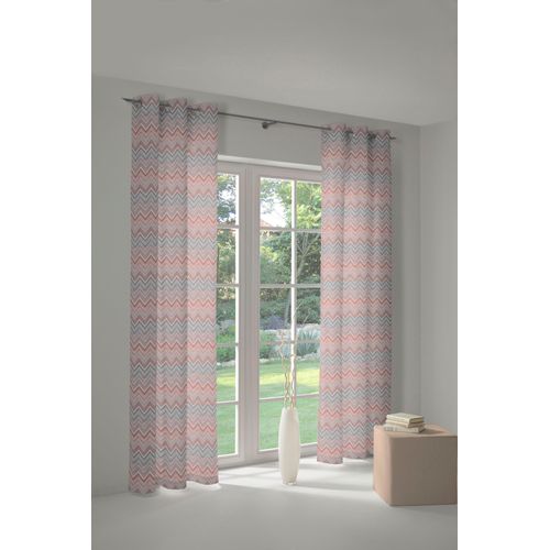 4004567231019 - Vorhang WIRTH Benewitz Gr 1 rot (apricot) B132cm H145cm Jacquard Baumwolle Polyester Gardinen