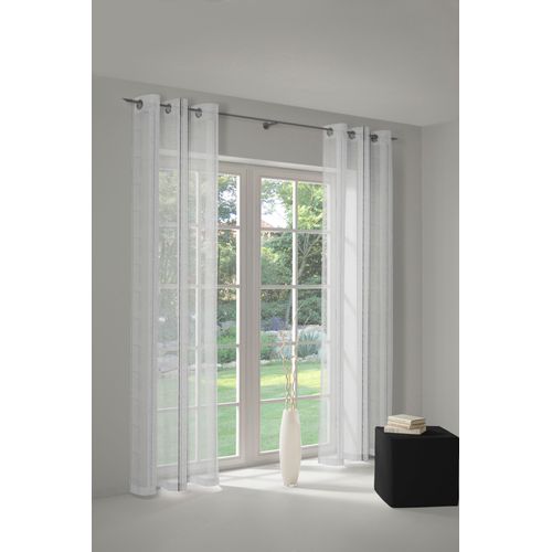 4004567059682 - Vorhang WIRTH Chloé Gardinen Gr 225 cm Ösen 300 cm grau Gardine Übergardine Fertiggardine Flauschvorhang Ösenschal Gardinenstore Fertigstore Langstore Ösen Store