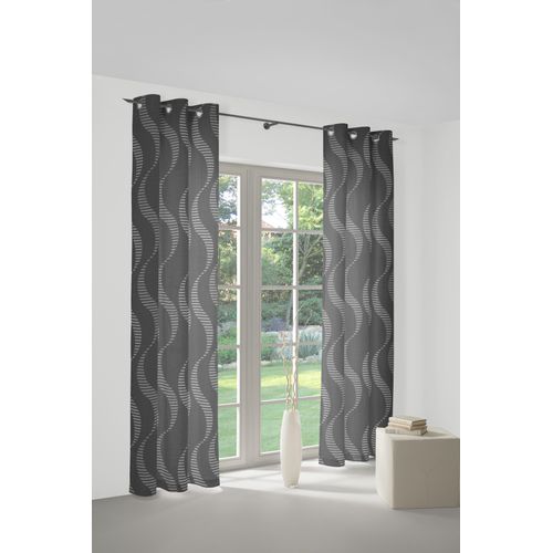 4004567150044 - Vorhang WIRTH Lupara Gr 1 grau Gardinen 150cm Ösen 132cm Obermaterial 75% Polyester 25% Baumwolle B132cm H150cm