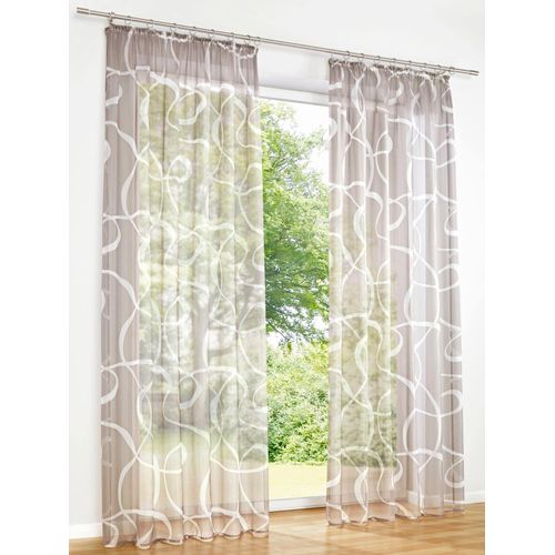6943755951521 - Gardine HEINE HOME Gardinen Gr 145 cm Universalzugband 140 cm beige (taupe weiß) Halbtransparente Gardinen 6943755951521 - Gardine HEINE HOME Gardinen Gr 145 cm Universalzugband 140 cm beige (taupe weiß) Halbtransparente Gardinen
