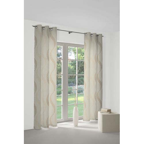 4004567149925 - Vorhang WIRTH Lupara Gr 1 beige B132cm H150cm Jacquard Obermaterial 75% Polyester 25% Baumwolle Gardinen