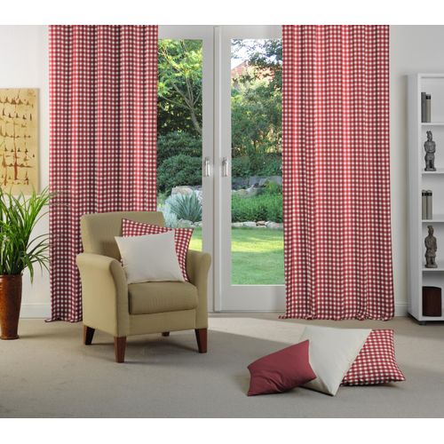 4004567036416 - Vorhang WIRTH Finja Gardinen Gr 125 cm Kräuselband 55 cm rot Kräuselband Gardine