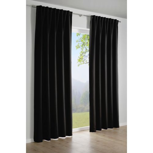 4040976248200 - Gardine SEHLBACH Schal Dimout Uni Gr 2 schwarz B140cm H245cm Polyester Gardinen mit Gardinenband und verdeckten Schlaufen