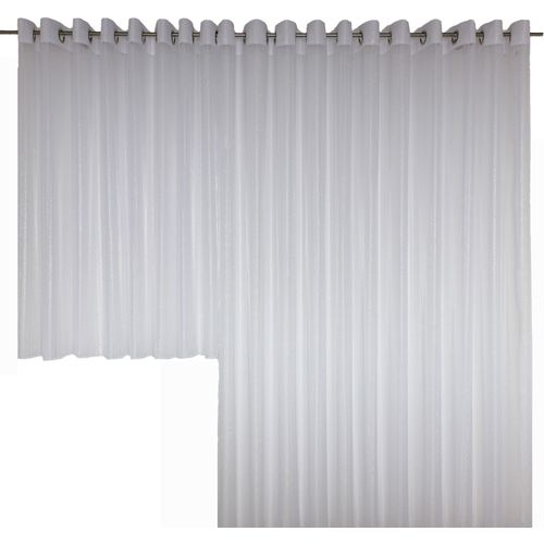 4004567065591 - Vorhang WIRTH Elly Gardinen Gr 145 cm Ösen 140 cm silberfarben Fertiggardine Fertigstore Flauschvorhang Gardine Gardinenstore Langstore Ösenschal Übergardine Ösen Store