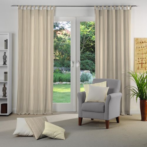 4004567121921 - Vorhang WIRTH LANGWASSER Gr 1 grau (taupe) B135cm H145cm Jacquard Polyacryl Polyester Gardinen