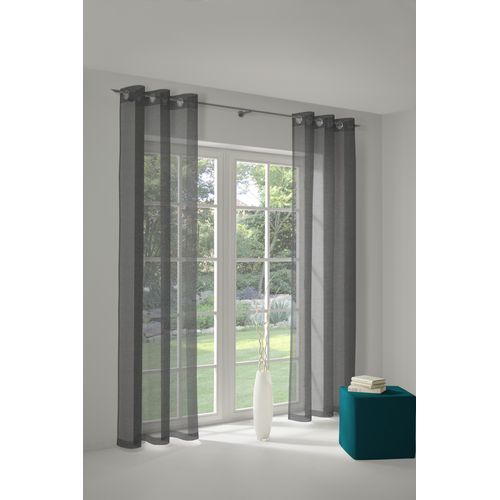 4004567154929 - Vorhang WIRTH LORCA Gr 1 schwarz Gardinen 150cm Ösen 132cm Obermaterial 66% Polyester 34% Baumwolle B132cm H150cm 4004567154929 - Vorhang WIRTH LORCA Gr 1 schwarz Gardinen 150cm Ösen 132cm Obermaterial 66% Polyester 34% Baumwolle B132cm H150cm