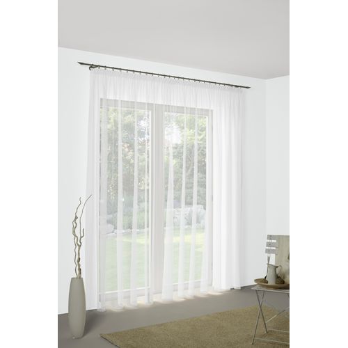 4004567103620 - Vorhang WIRTH Bettina Gardinen Gr 120 cm Faltenband 300 cm weiß Fertiggardine Flauschvorhang Gardine Gardinenstore Übergardine Schlafzimmergardinen Store