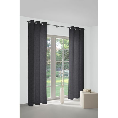 4004567343248 - Vorhang WIRTH Torbole Gr 1 schwarz B132cm H145cm Jacquard Baumwolle Polyester Gardinen