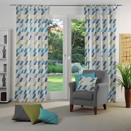 4004567227357 - Vorhang WIRTH Bray Gr 1 blau B132cm H145cm Jacquard Baumwolle Polyester Gardinen 4004567227357 - Vorhang WIRTH Bray Gr 1 blau B132cm H145cm Jacquard Baumwolle Polyester Gardinen