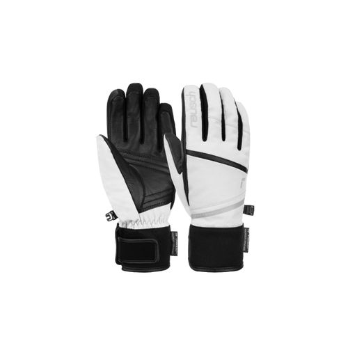 4060485347201 - Skihandschuhe REUSCH Tessa STORMBLOXX™ Damen Gr 65 schwarz-weiß (weiß schwarz) 65% Polyester 30% Ziegenleder 5% Elasthan mehrfarbig Handschuhe aus wasserdichtem und atmungsaktivem Material