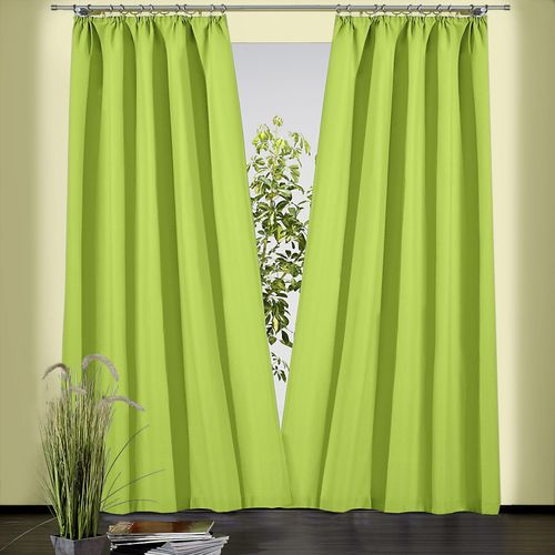 4005385822267 - Vorhang WECKBRODT Sento Gardinen Gr 150 cm Kräuselband 135 cm grün Kräuselband Gardine Gardine blickdicht Baumwolle matte Struktur unifarben