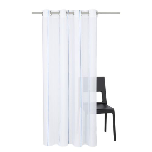 4004567089900 - Vorhang WIRTH Betsy Gardinen Gr 145 cm Ösen 140 cm blau Fertiggardine Fertigstore Flauschvorhang Gardine Gardinenstore Langstore Ösenschal Übergardine Ösen Store