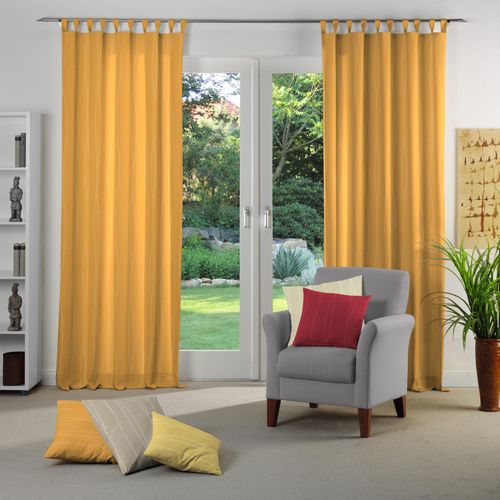 4004567122270 - Vorhang WIRTH LANGWASSER Gardinen Gr 145 cm Schlaufen 135 cm orange (apricot) Schlaufen Gardine