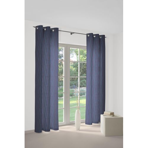 4004567151102 - Vorhang WIRTH Sepino Gr 1 blau Gardinen 150cm Ösen 132cm Obermaterial 75% Polyester 25% Baumwolle B132cm H150cm