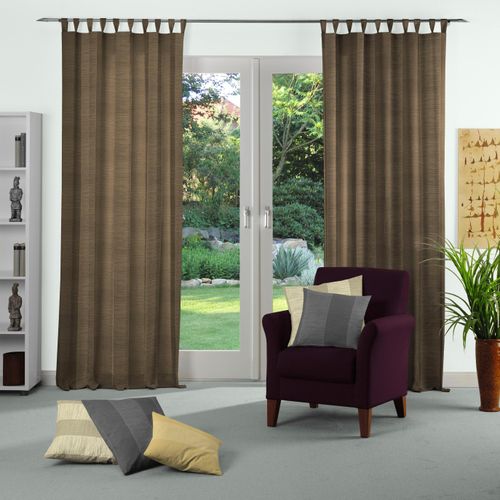 4004567511531 - Vorhang WIRTH Niederau Gr 1 braun B132cm H145cm Jacquard Polyacryl Polyester Gardinen