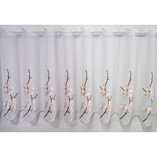 4028298294808 - Scheibengardine STICKEREIEN PLAUEN Kirschblüte Gr 1 bunt B95cm H50cm Voile Polyester Gardinen 4028298294808 - Scheibengardine STICKEREIEN PLAUEN Kirschblüte Gr 1 bunt B95cm H50cm Voile Polyester Gardinen