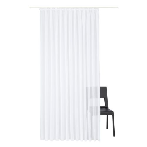 4004567087869 - Vorhang WIRTH Betsy Gardinen Gr 225 cm Faltenband 300 cm weiß Fertiggardine Fertigstore Flauschvorhang Gardine Gardinenstore Langstore Übergardine Schlafzimmergardinen Store