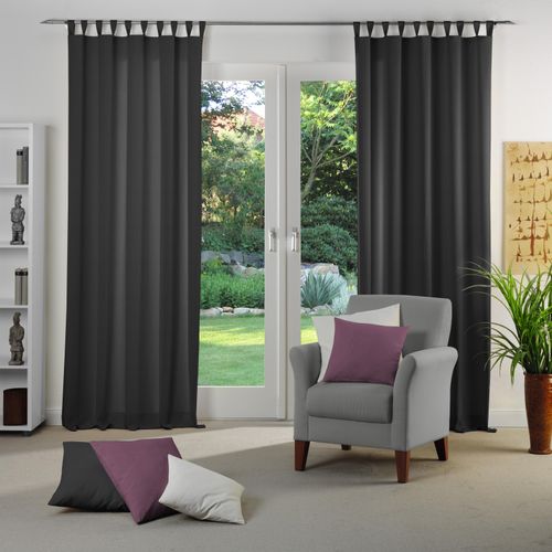 4004567092955 - Vorhang WIRTH NEUFAHRN Gr 1 schwarz Gardinen 145cm Schlaufen 135cm Polyacryl Polyester B135cm H145cm