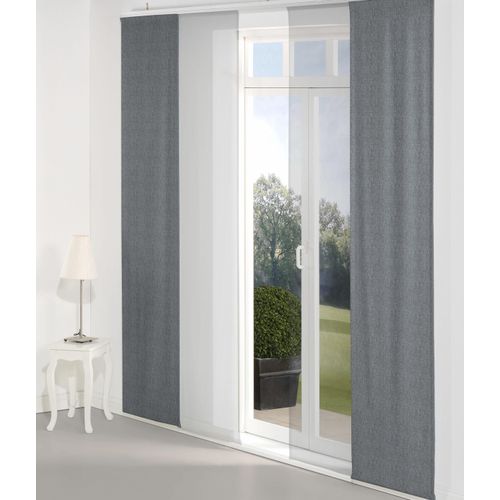 4004567342999 - Schiebegardine WIRTH Torbole Gr 1 blau (dunkelblau) B60cm H145cm Jacquard Baumwolle Polyester Gardinen 4004567342999 - Schiebegardine WIRTH Torbole Gr 1 blau (dunkelblau) B60cm H145cm Jacquard Baumwolle Polyester Gardinen