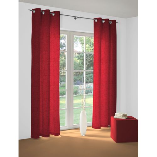 4004567110192 - Vorhang WIRTH Toco-Ranke Gr 1 rot Gardinen 145cm Ösen 132cm Polyacryl Polyester B132cm H145cm